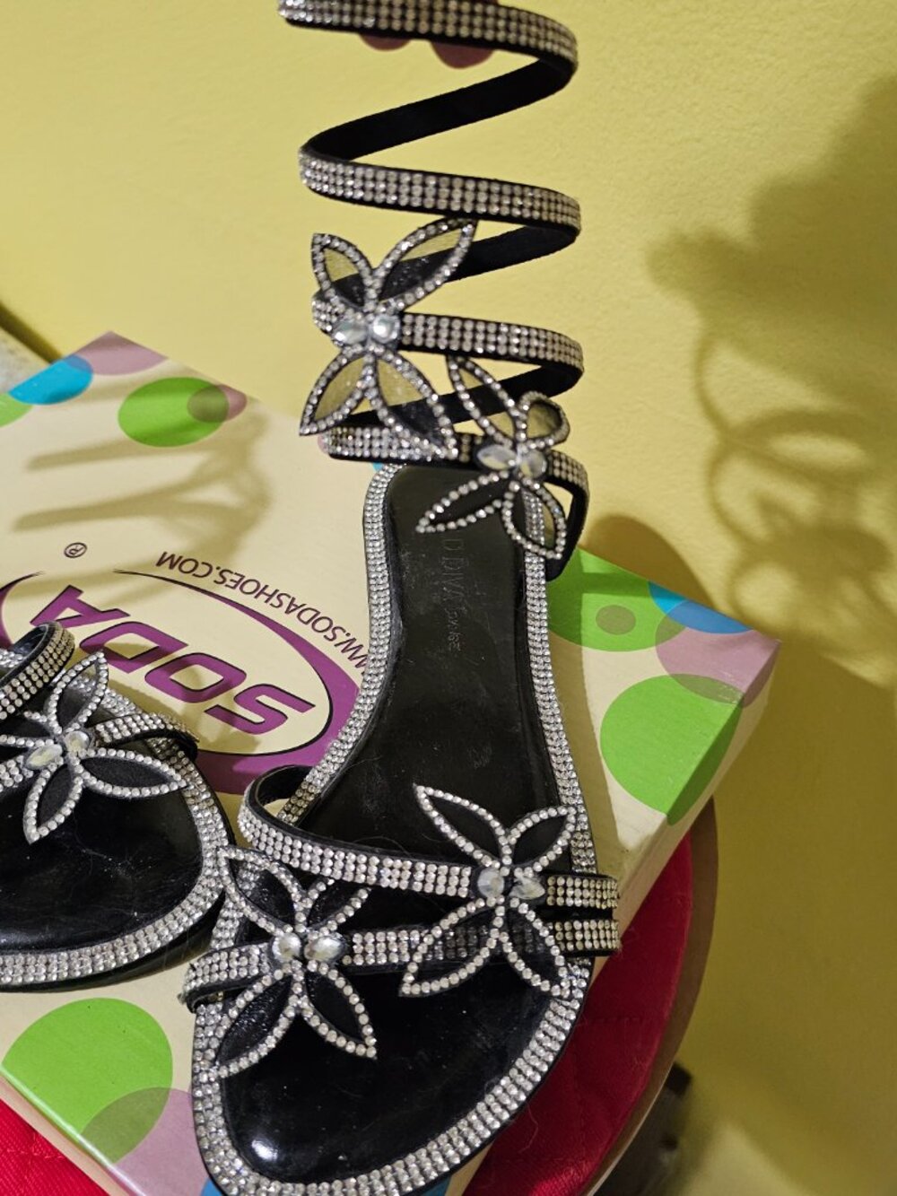 Butterfly ankle wrap sandals